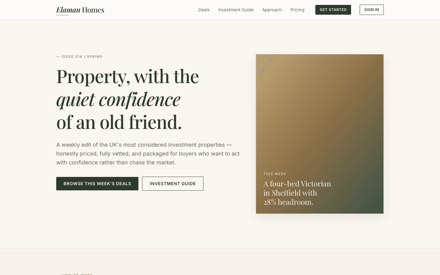 Elaman Homes — live product screenshot