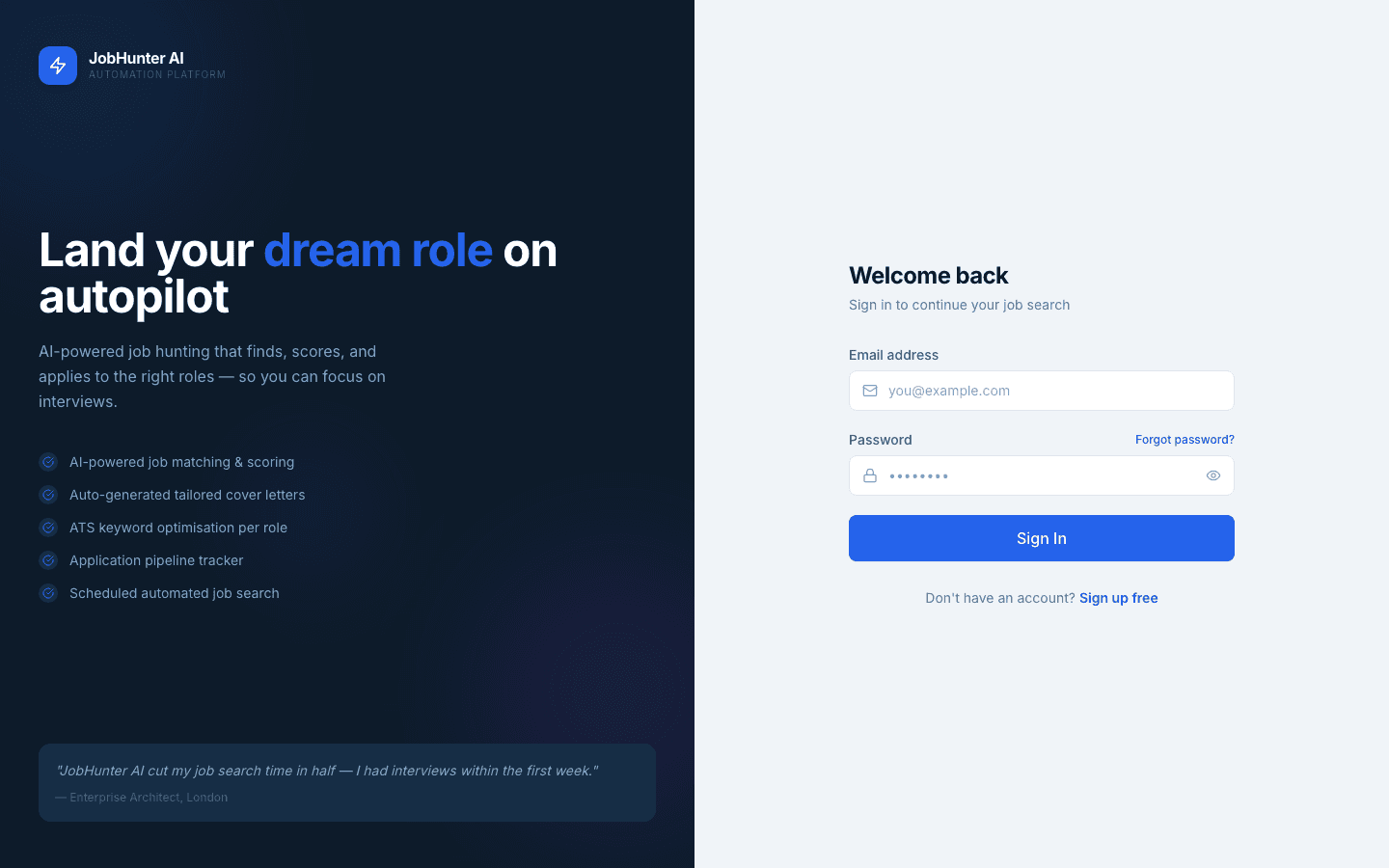 JobHunter AI screenshot