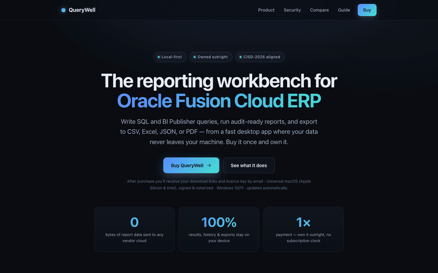 QueryWell — live product screenshot